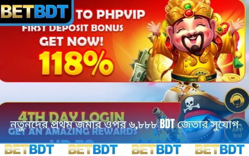 নতুনদের প্রথম জমার ওপর ৬,৮৮৮ BDT জেতার সুযোগ