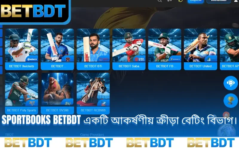 Sportbooks BETBDT একটি আকর্ষণীয় ক্রীড়া বেটিং বিভাগ।